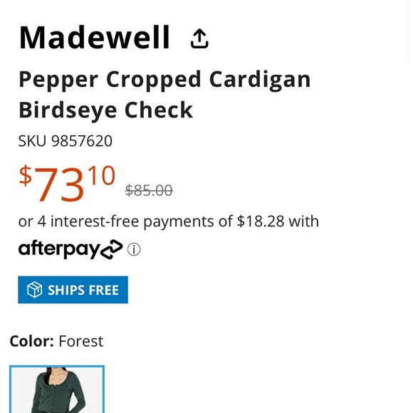 NWT Pepper Cropped Cardigan and Tank Top - Picture 7 of 7
